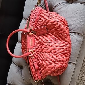 Coach Madison Quilted Chevron Nylon Purse